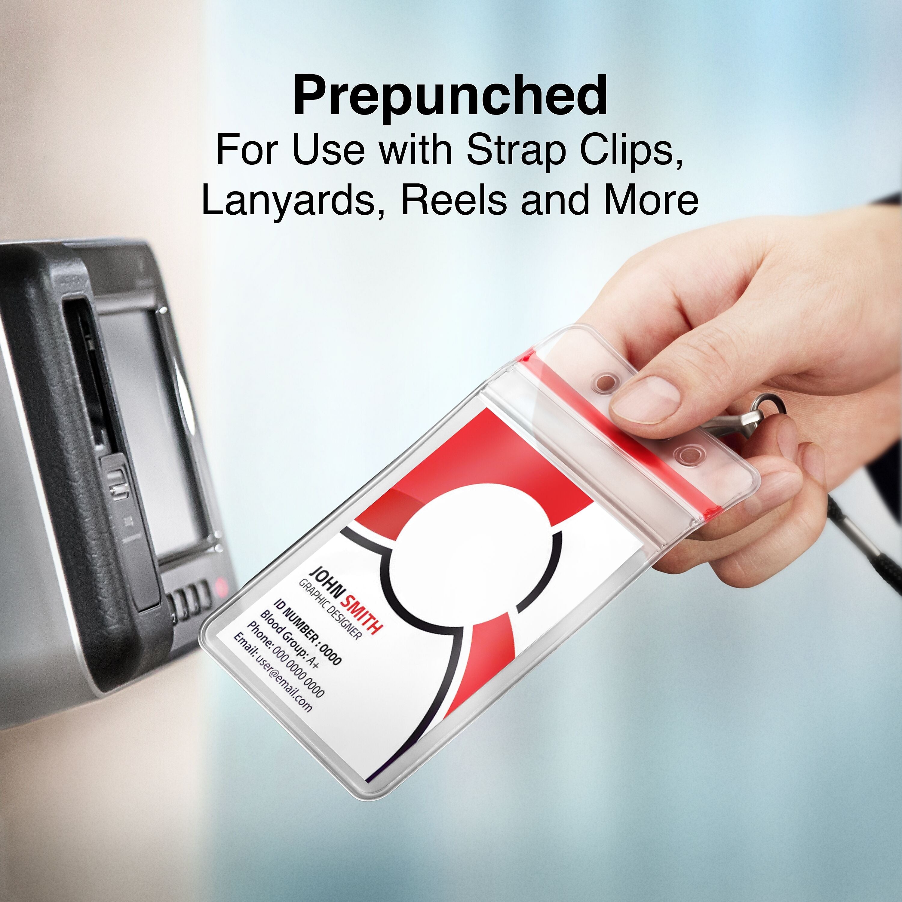 Staples Vertical Sealable ID Badge Holders, 5