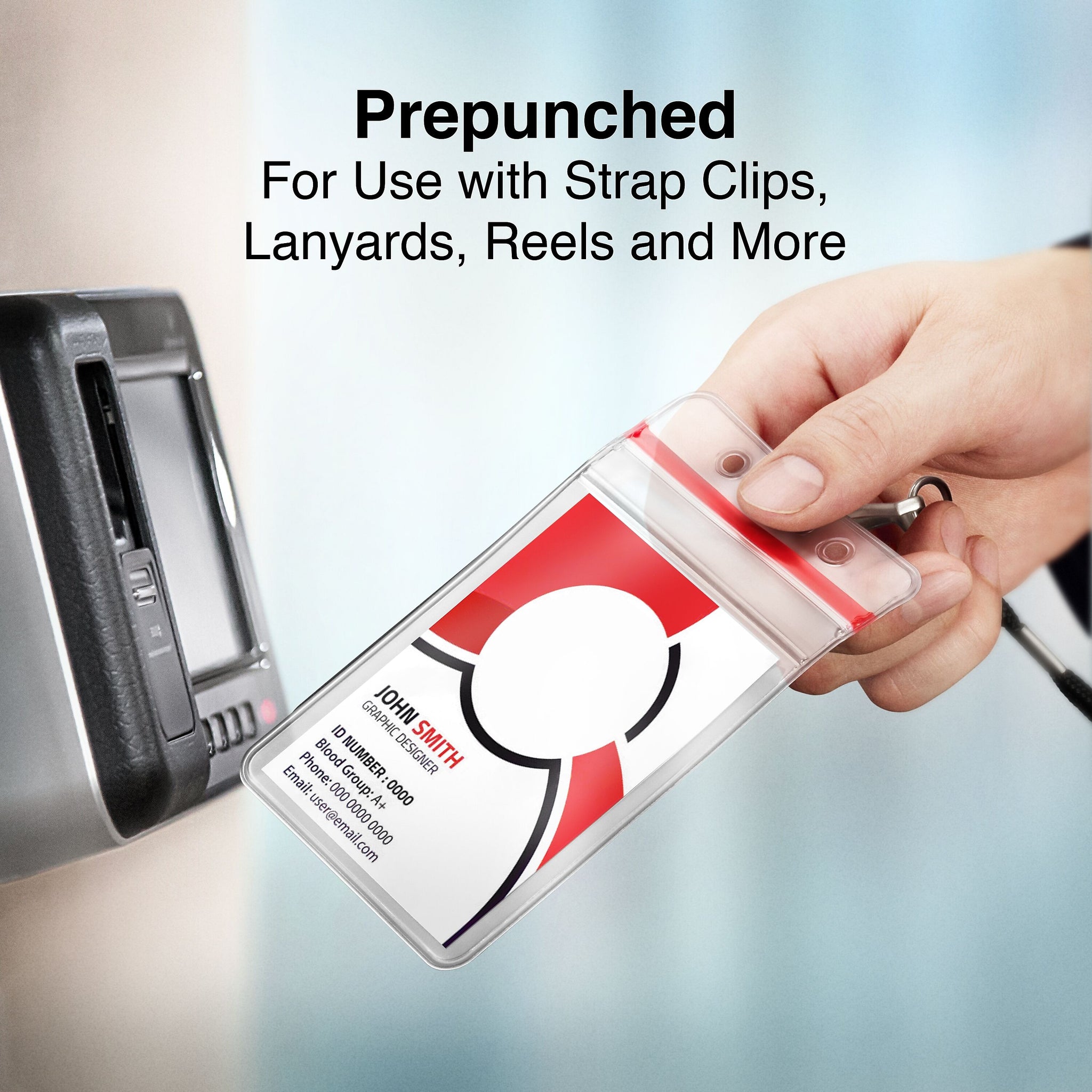 Staples Vertical Sealable ID Badge Holders, 5