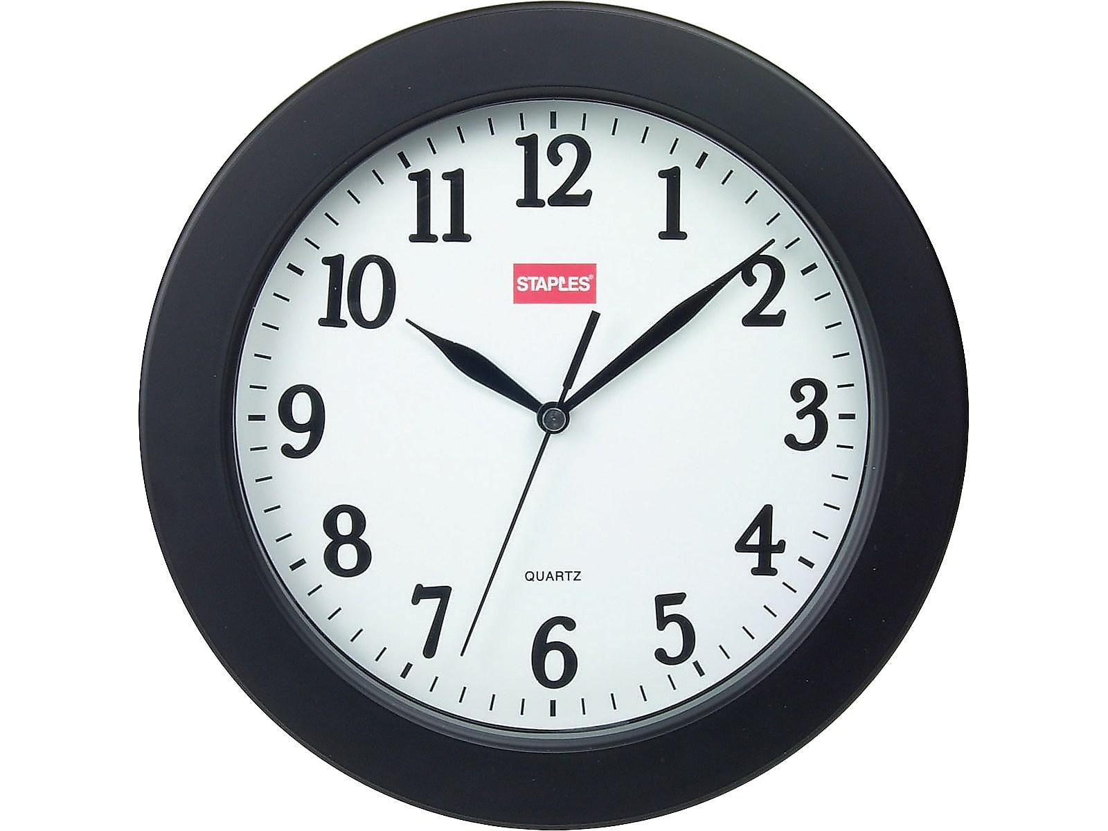 Staples Wall Clock, Plastic, 10