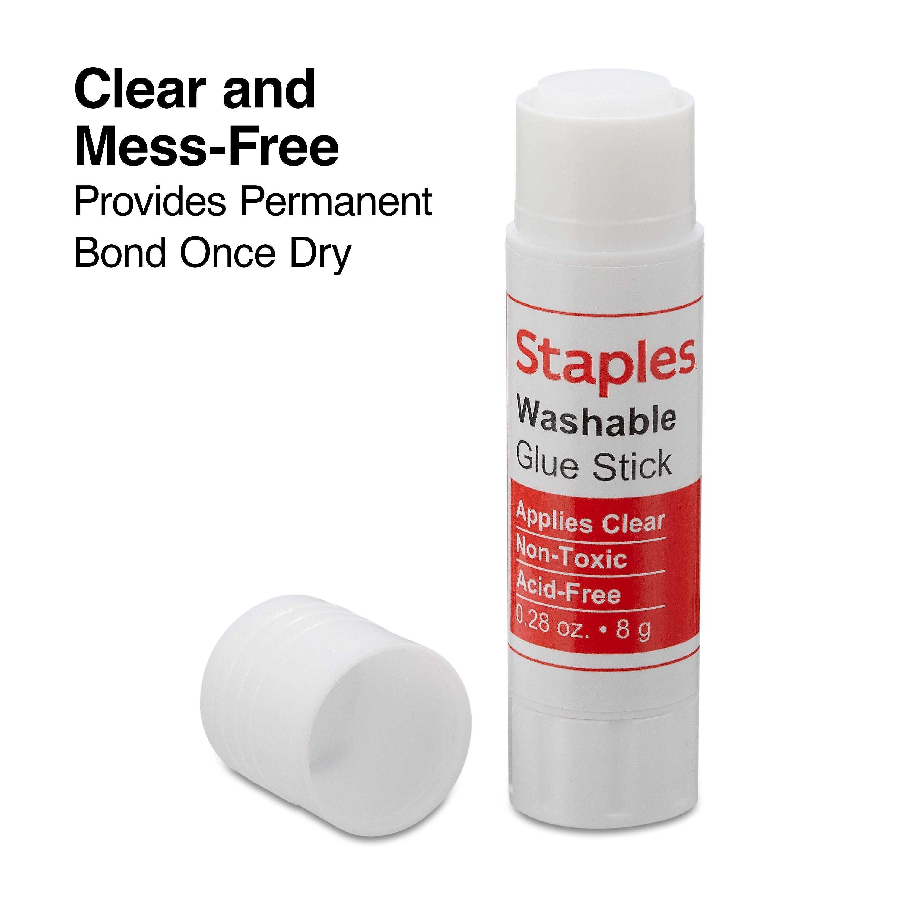 Staples Washable Glue Sticks, 0.28 oz., 4/Pack