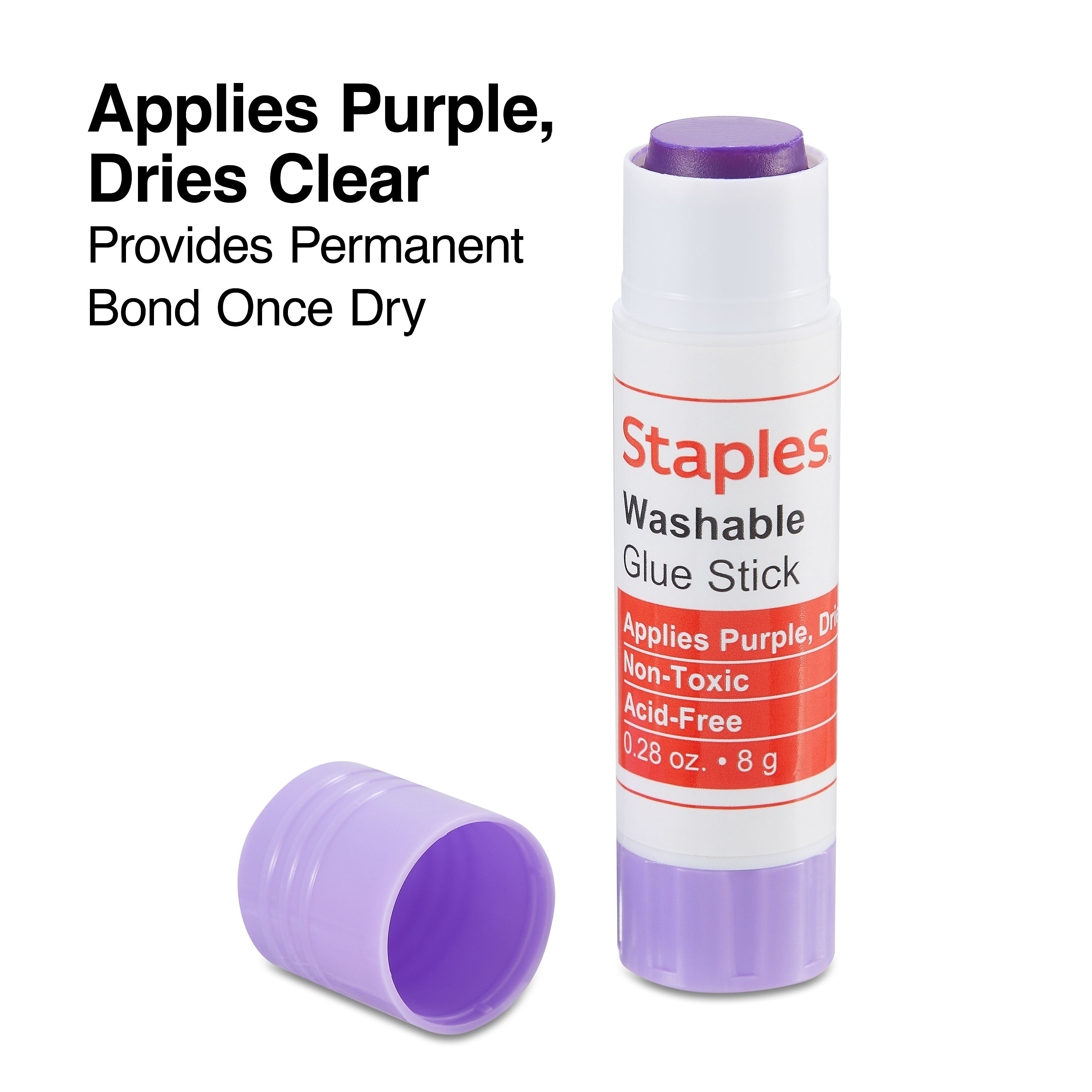 Staples Washable Glue Sticks, 0.28 oz., 4/Pack