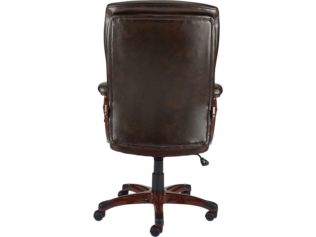 Staples® Westcliffe Ergonomic Leather Swivel Executive Chair, Brown