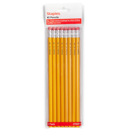 Staples® Wooden Pencil, 2.2mm, #2 Medium Lead, 8/Pack