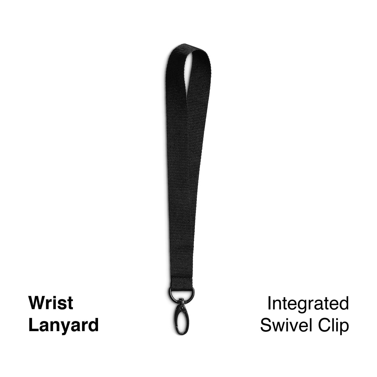 Staples Wrist Lanyard, 9" Length, Nylon, Black