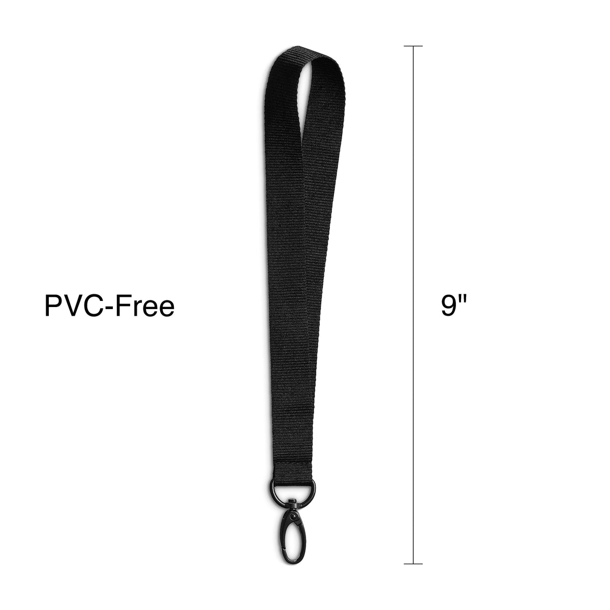 Staples Wrist Lanyard, 9" Length, Nylon, Black