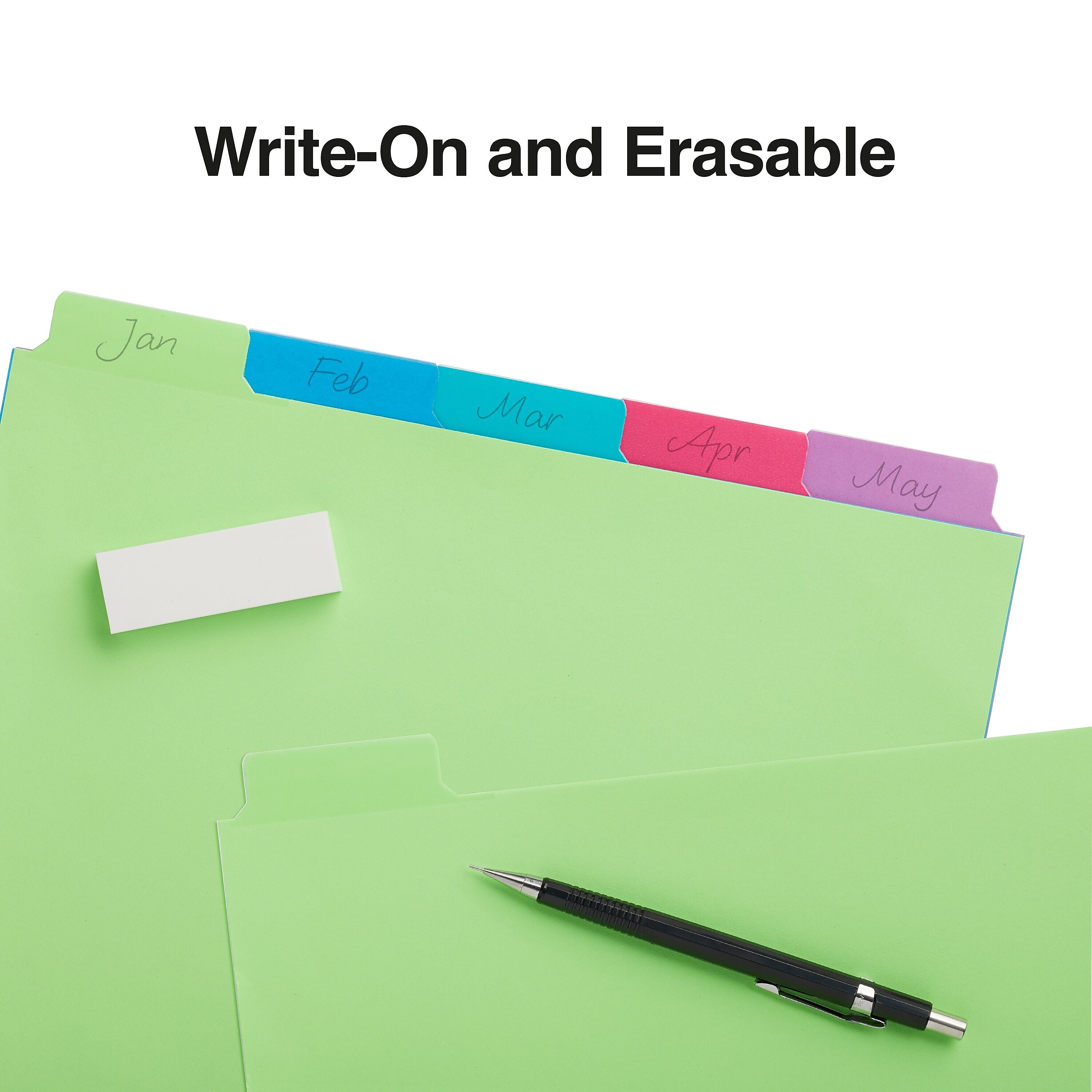 Staples Write-On Dividers, 5-Tab, Assorted Colors