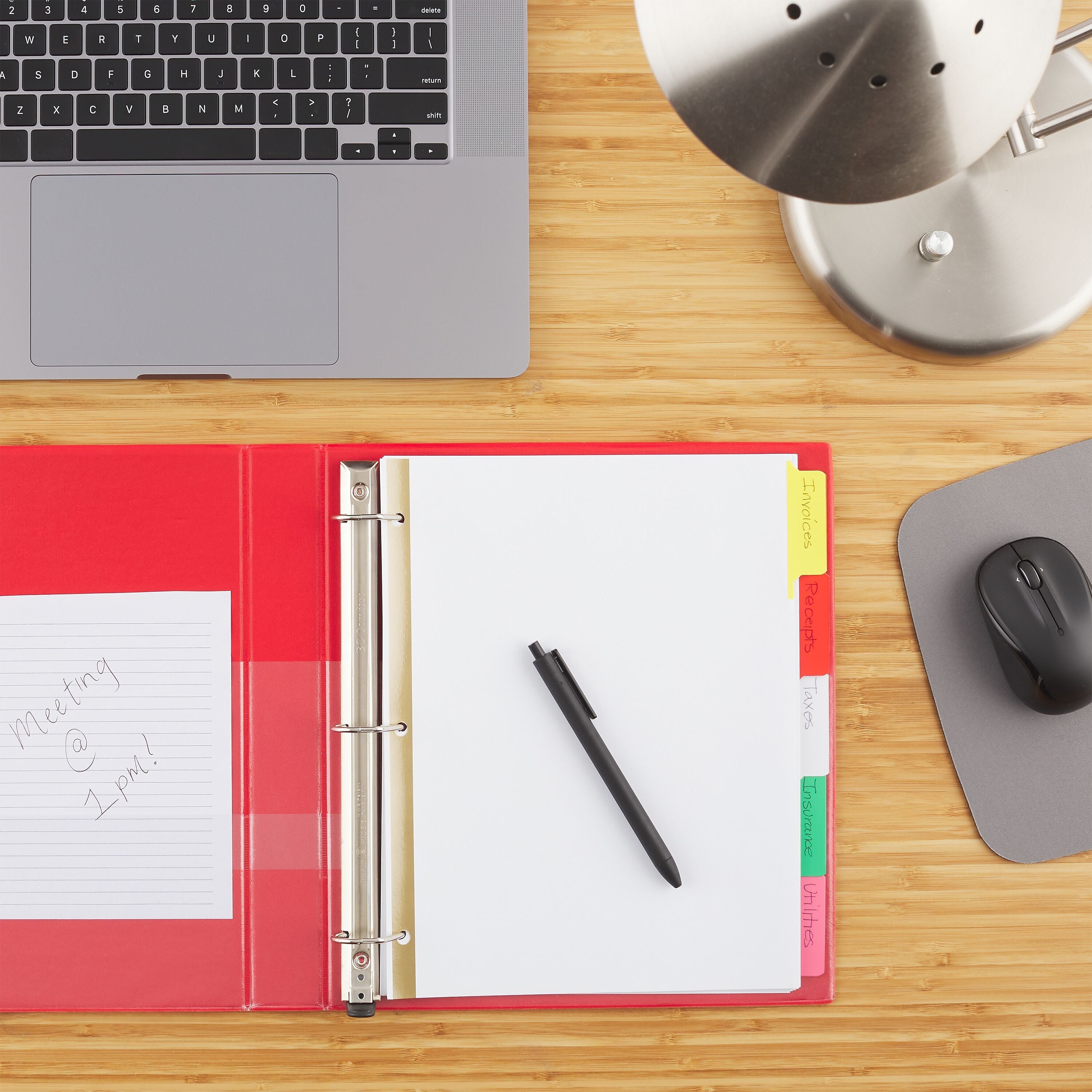 Staples Write-On Dividers, 5-Tab, Assorted Colors, 4/Pack