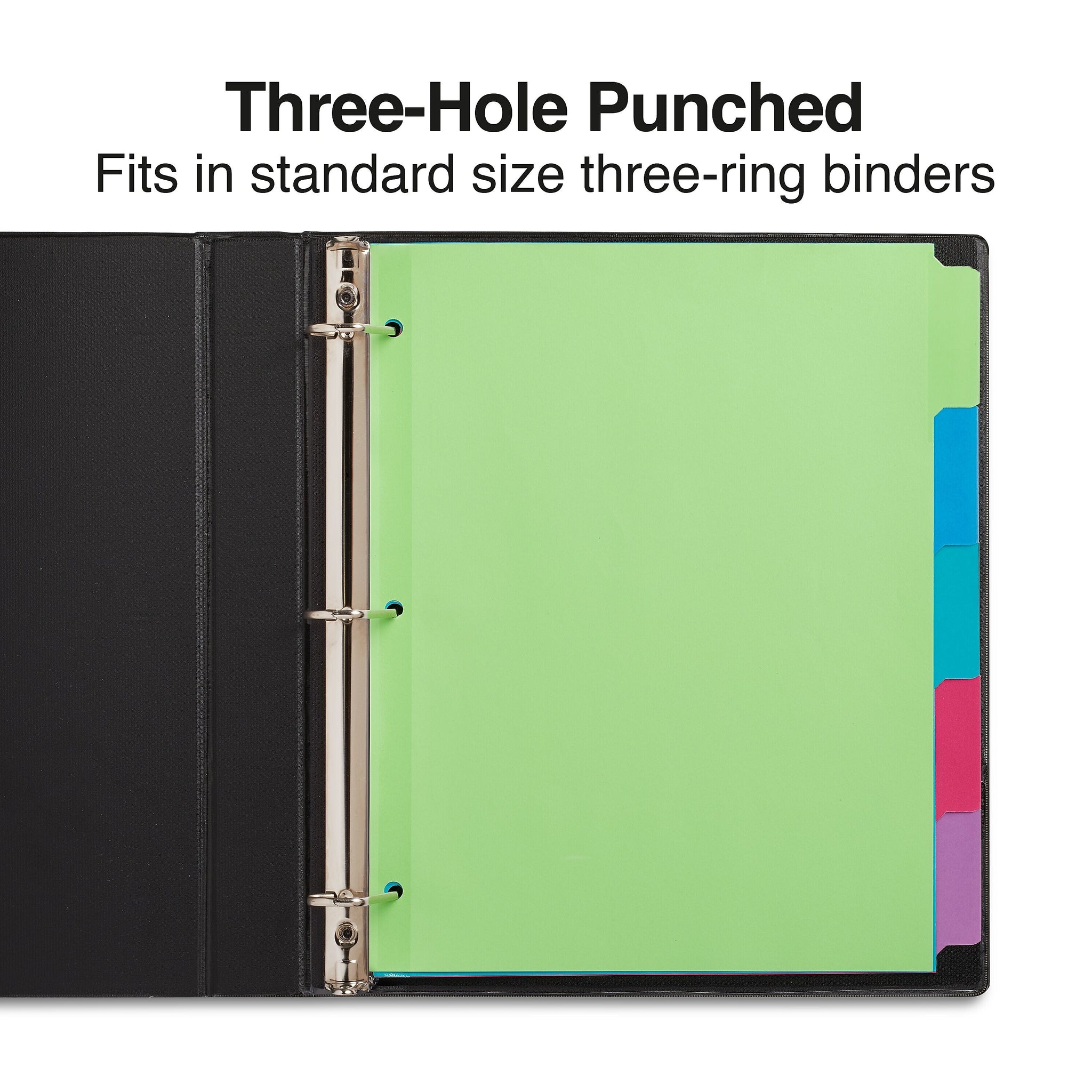 Staples Write-On Dividers, 5-Tab, Assorted Colors