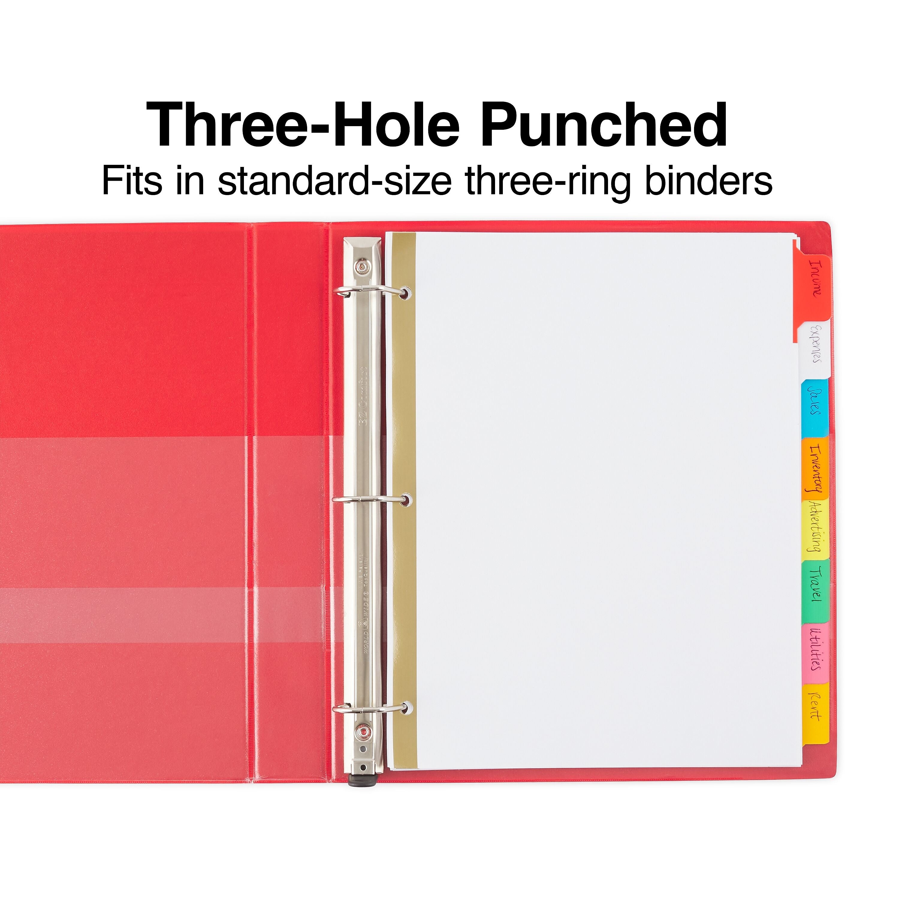Staples Write-On Dividers, 8-Tab, Assorted Color s, 4/Pack