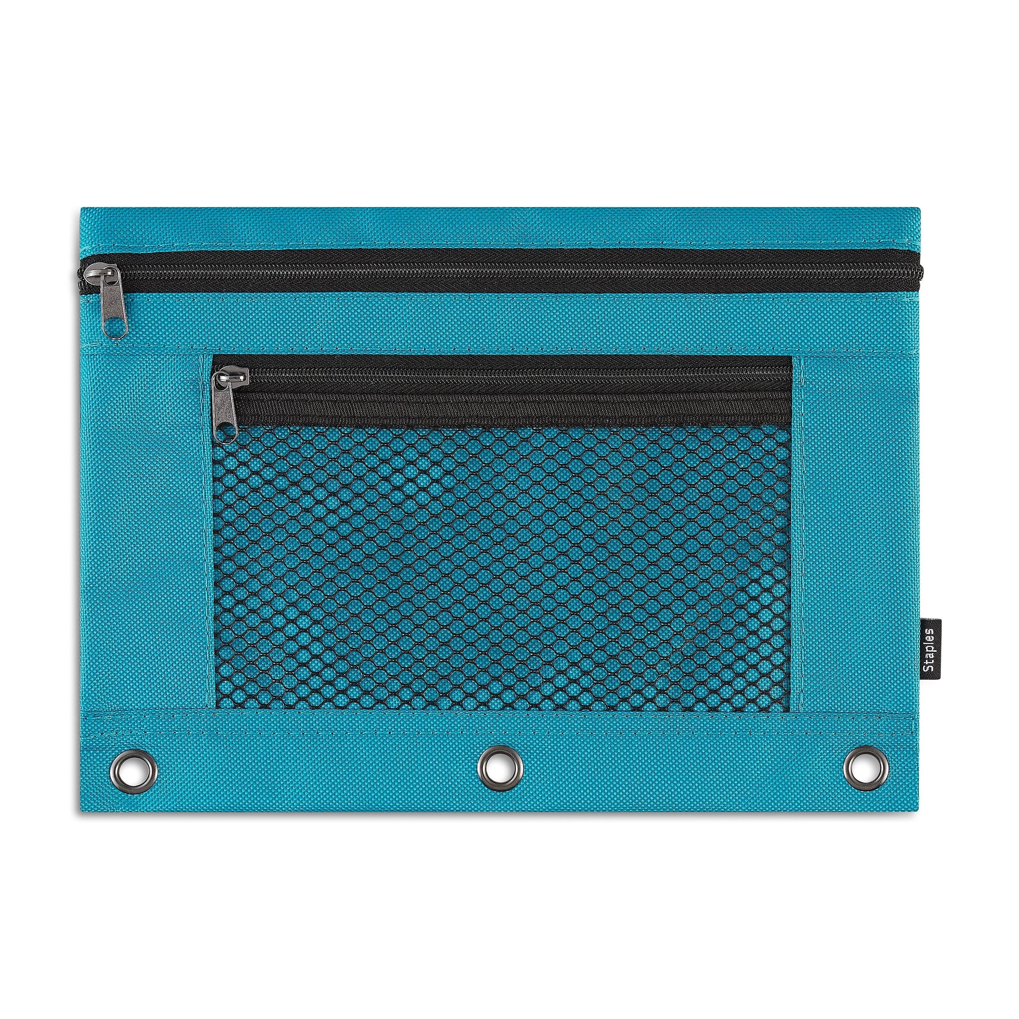 Staples Zipper Pencil Pouches, Assorted Colors, Each