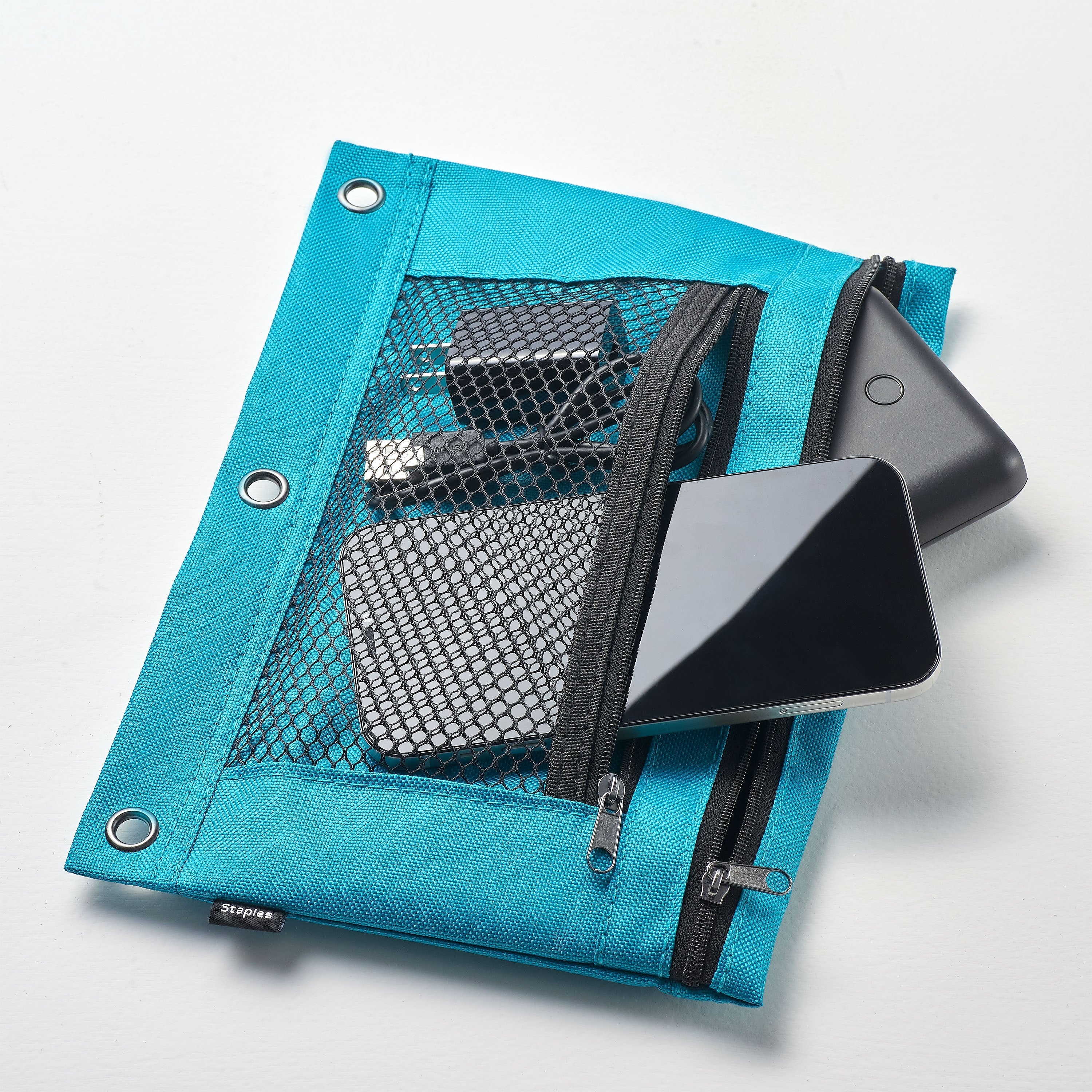 Staples Zipper Pencil Pouches, Assorted Colors, Each