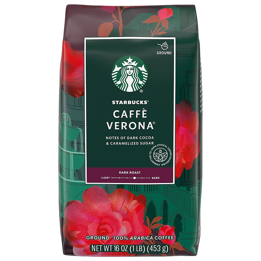 Starbucks Caffè Verona Ground Coffee, Dark Roast, 16 oz. Bag