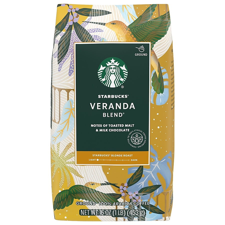 Starbucks Veranda Blend Ground Coffee, Blonde Roast, 16 oz.