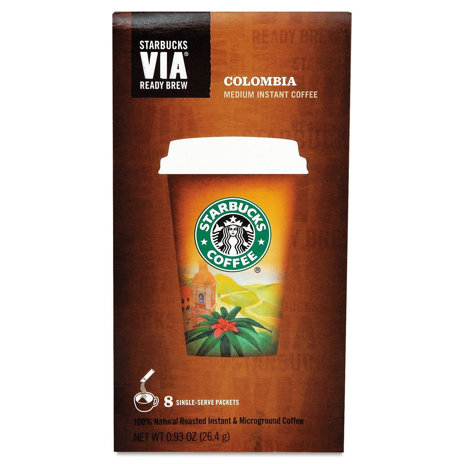 Starbucks VIA Instant Colombia Coffee, 0.12 oz, 8/Box