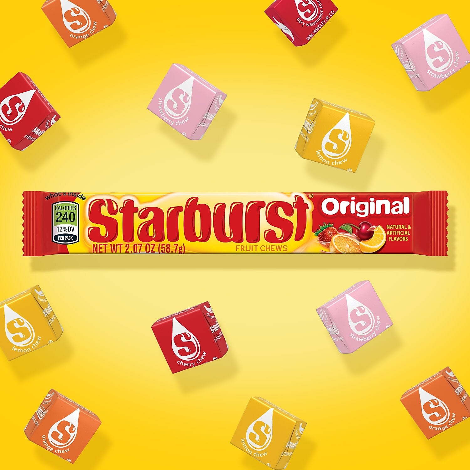 Starburst Original Fruit Chews Candy, 2.07 oz, 36/Box