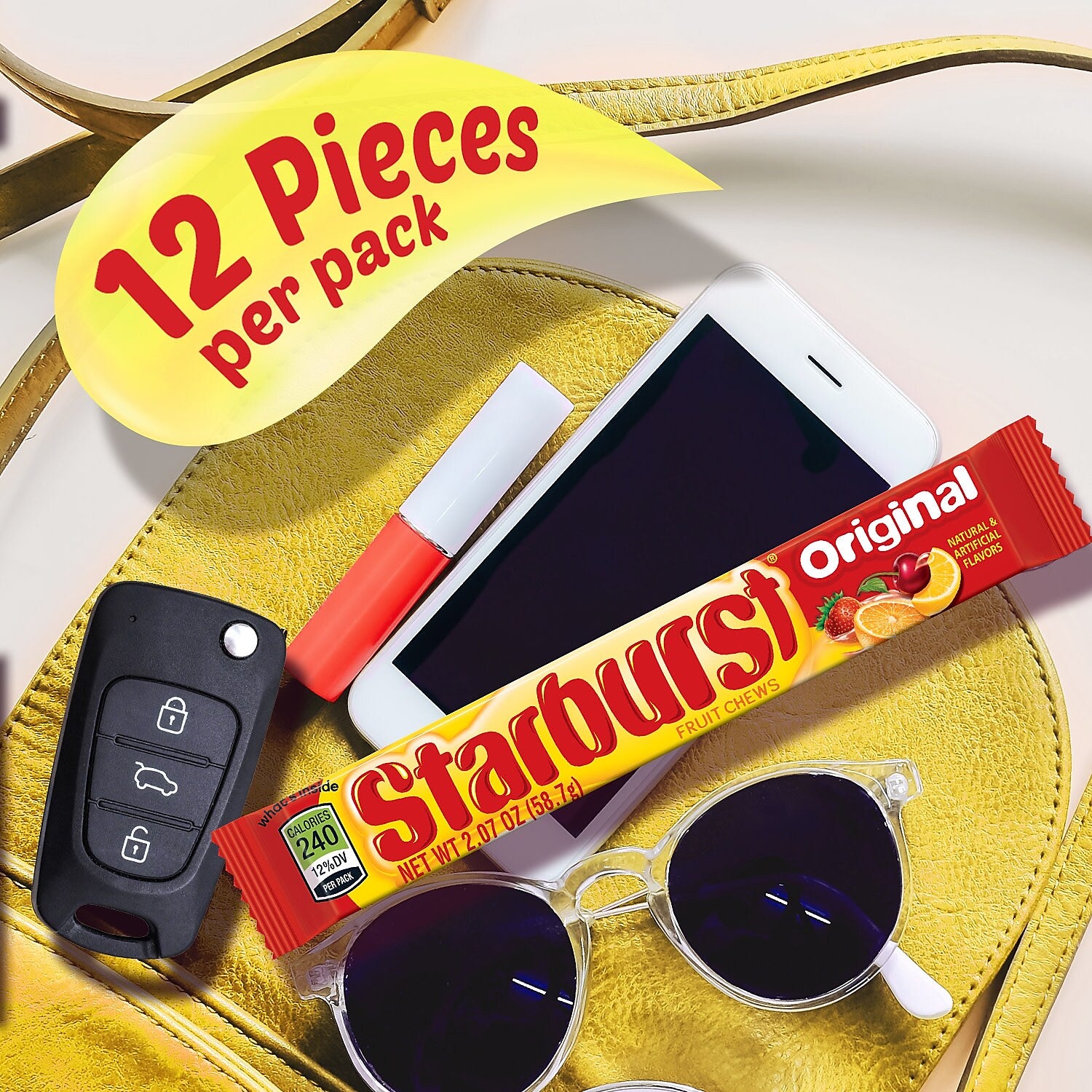 Starburst Original Fruit Chews Candy, 2.07 oz, 36/Box