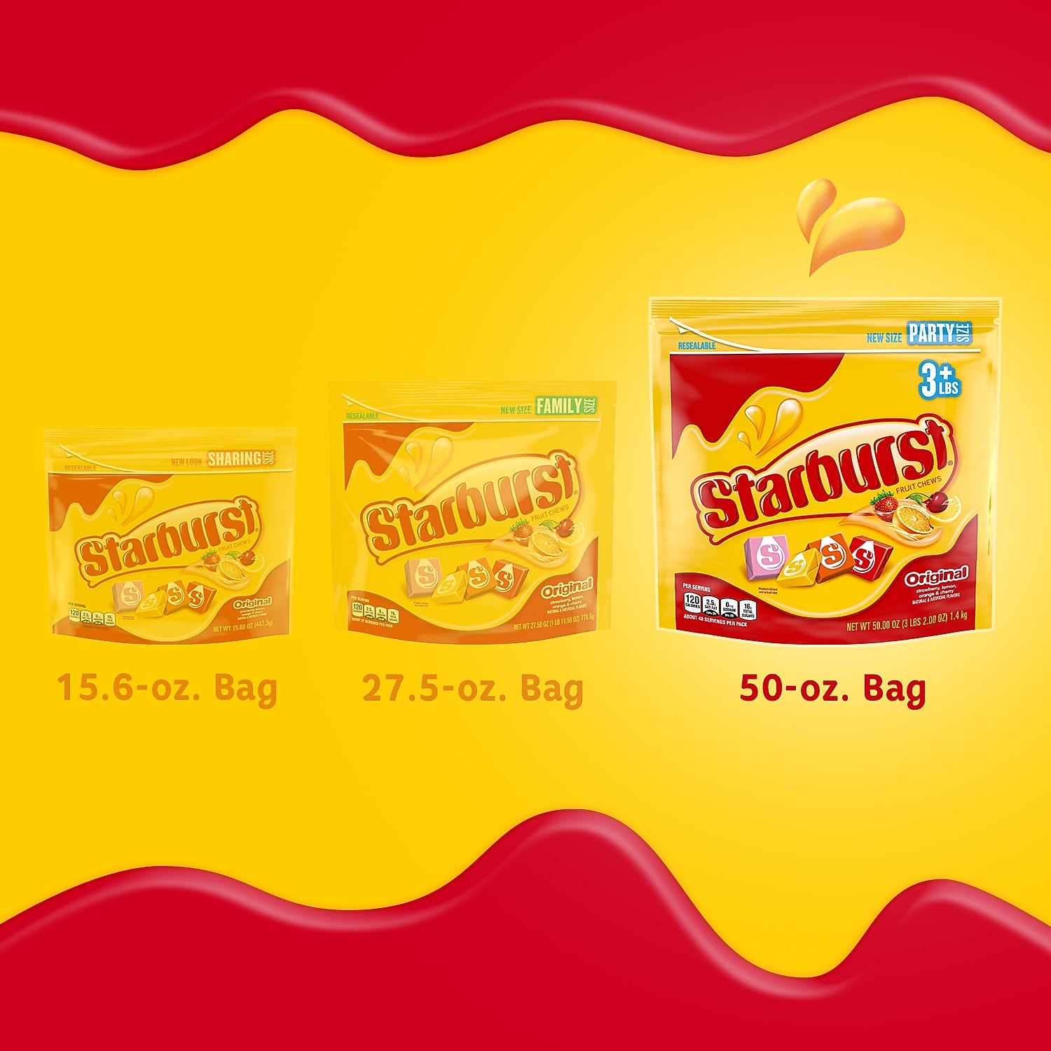 Starburst Original Fruit Chews Candy, 50 oz.