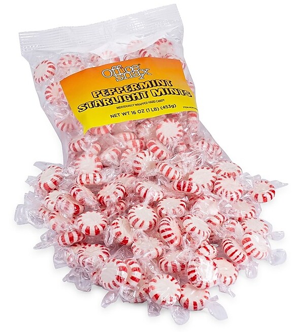 Starlight Peppermints Hard Candy, Starlight Peppermint, Individually Wrapped, 1lb Bag