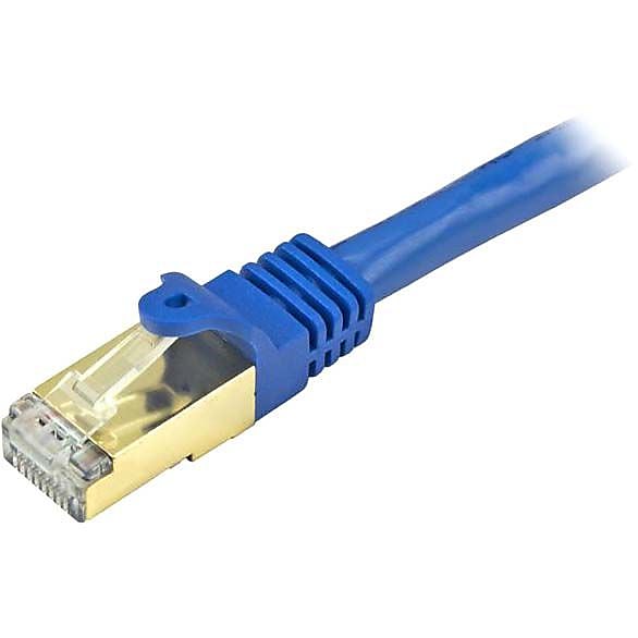 StarTech 12ft Blue Cat6a Shielded Patch Cable, Cat6a Ethernet Cable, 12 ft Cat 6a STP Cable, Snagless RJ45 Ethernet Cord