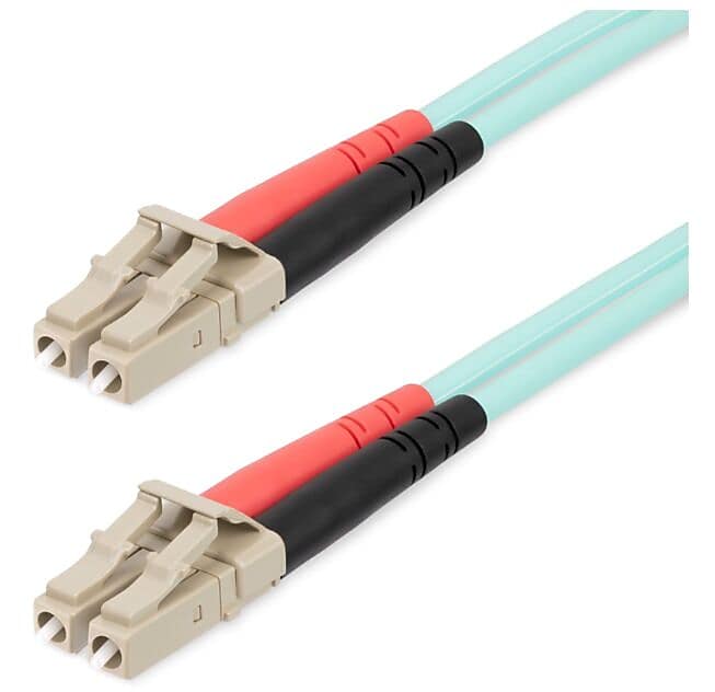 StarTech 20m  LC to LC  Duplex OM4 Multimode Fiber Optic Patch Cable, 50/125, Aqua