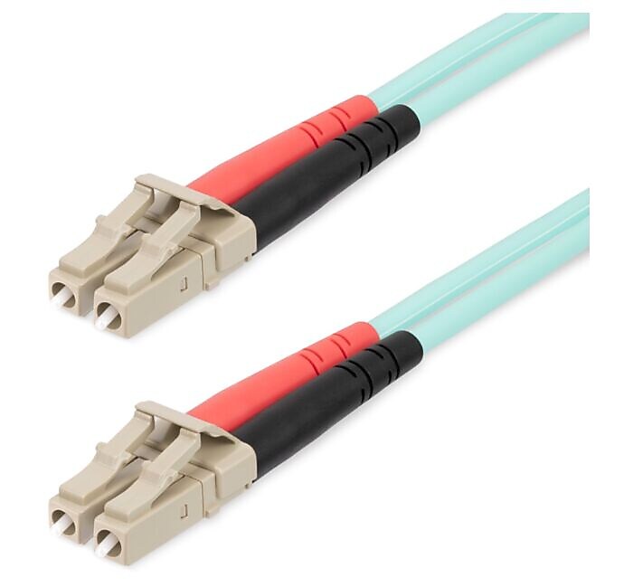 StarTech 25m  LC to LC  Duplex OM4 Multimode Fiber Optic Patch Cable, 50/125, Aqua