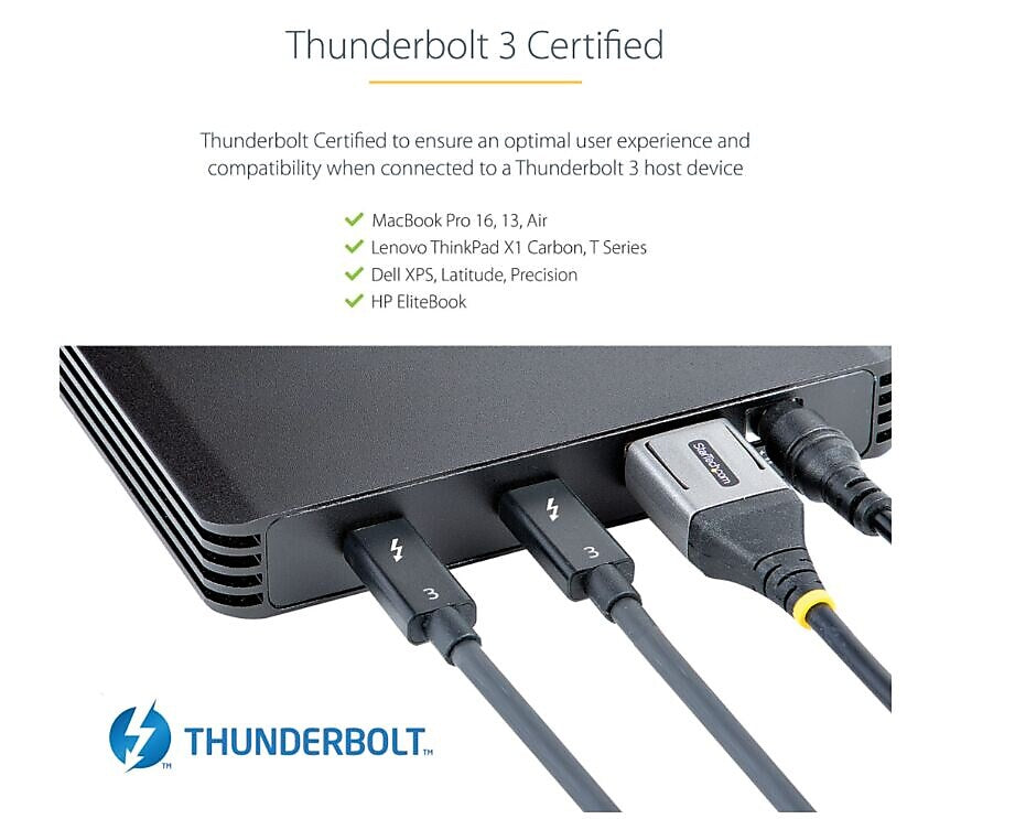 StarTech 4 Bay Thunderbolt 3 NVMe External Enclosure, For M.2 NVMe SSD Drives, 1x DP Video/ 2x TB3 Ports, 40Gbps