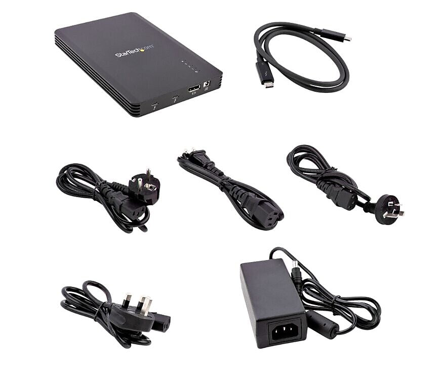 StarTech 4 Bay Thunderbolt 3 NVMe External Enclosure, For M.2 NVMe SSD Drives, 1x DP Video/ 2x TB3 Ports, 40Gbps