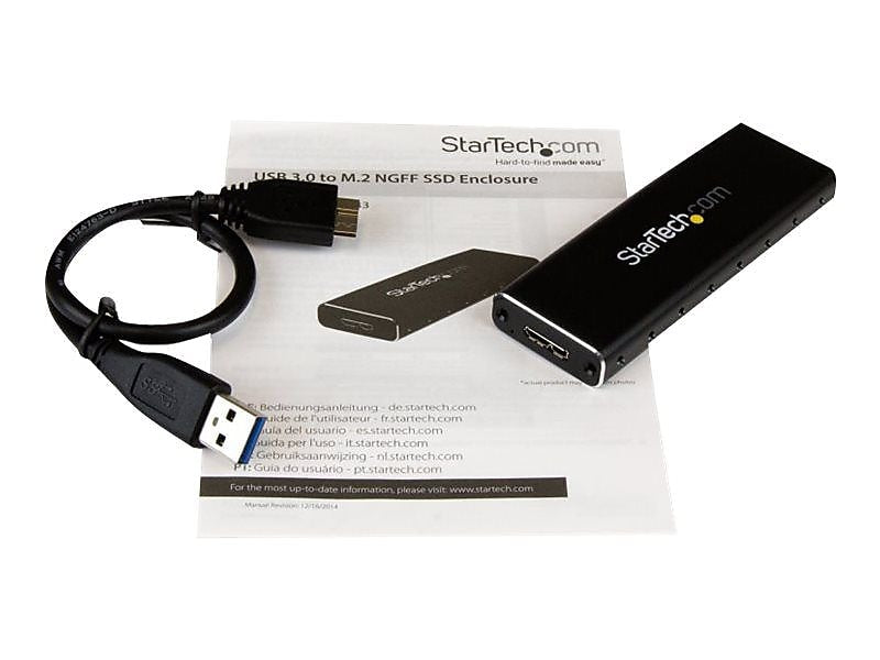 StarTech M.2 External SATA SSD Enclosure, Black