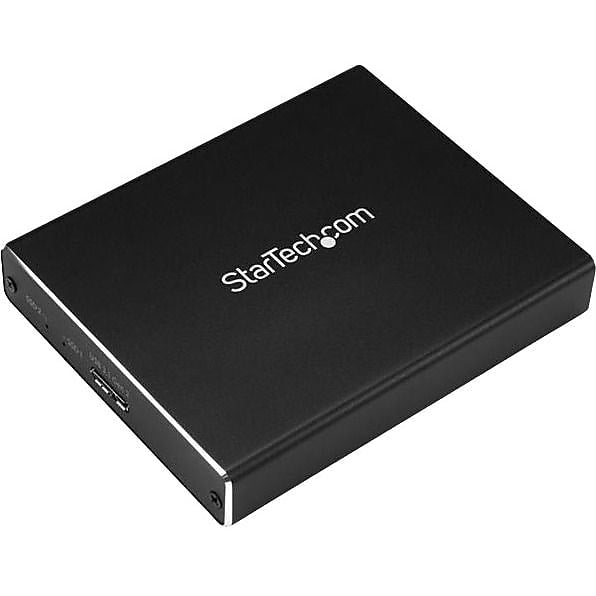 StarTech.com Dual M.2 Enclosure, RAID, M.2 NGFF SATA SSD Enclosure, USB 3.1 , USB-C & USB-A External Enclosure, Aluminum