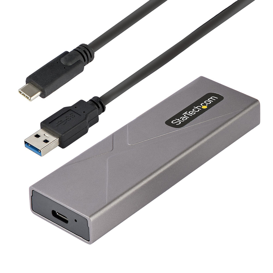 StarTech.com USB-C  M.2 NVMe or SATA SSD Drive Enclosure, Aluminum, USB-C & USB-A Host Cables