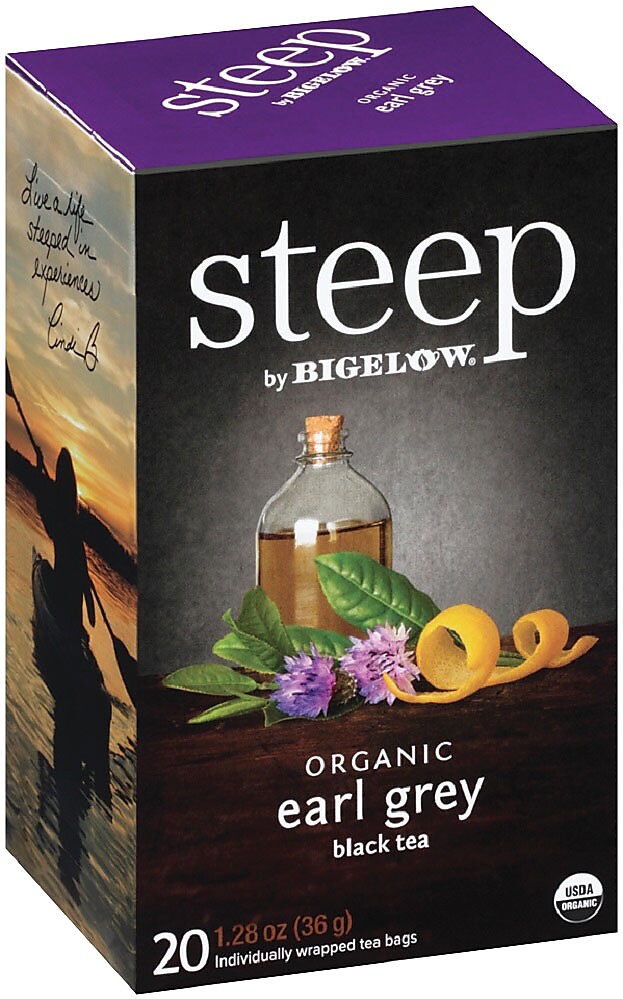 Steep by Bigelow Organic Earl Grey Black Tea, 20 Tea Bags/Box