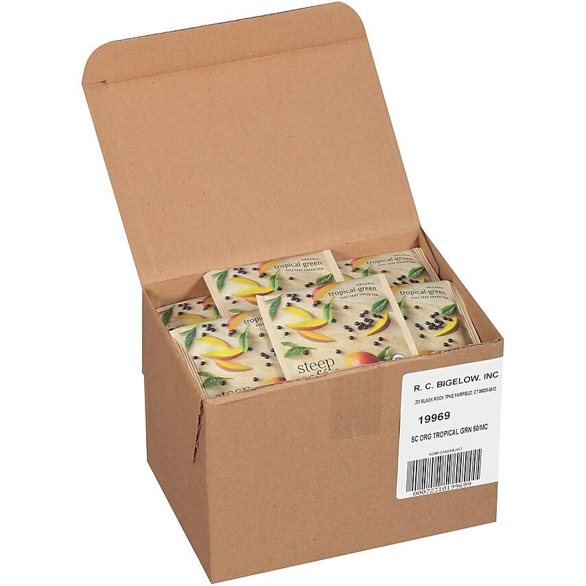 Steep Café Organic Tropical Green Tea, 50 Count