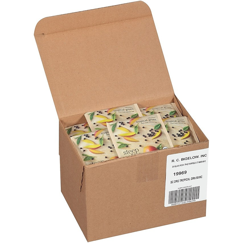 Steep Café Organic Tropical Green Tea, 50 Count