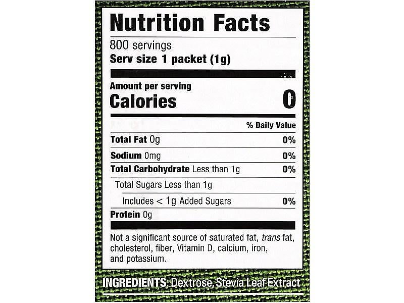 Stevia In The Raw Artificial Sweeteners, 800/Box