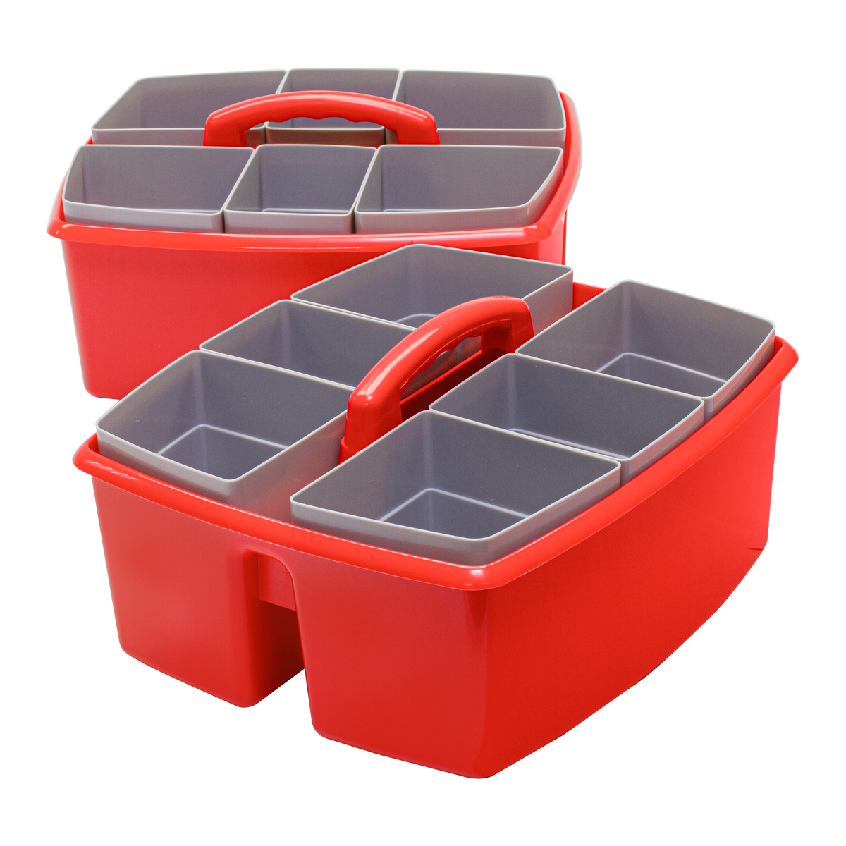 Storex Large Caddy with Sorting Cups, Red, 2 Pack