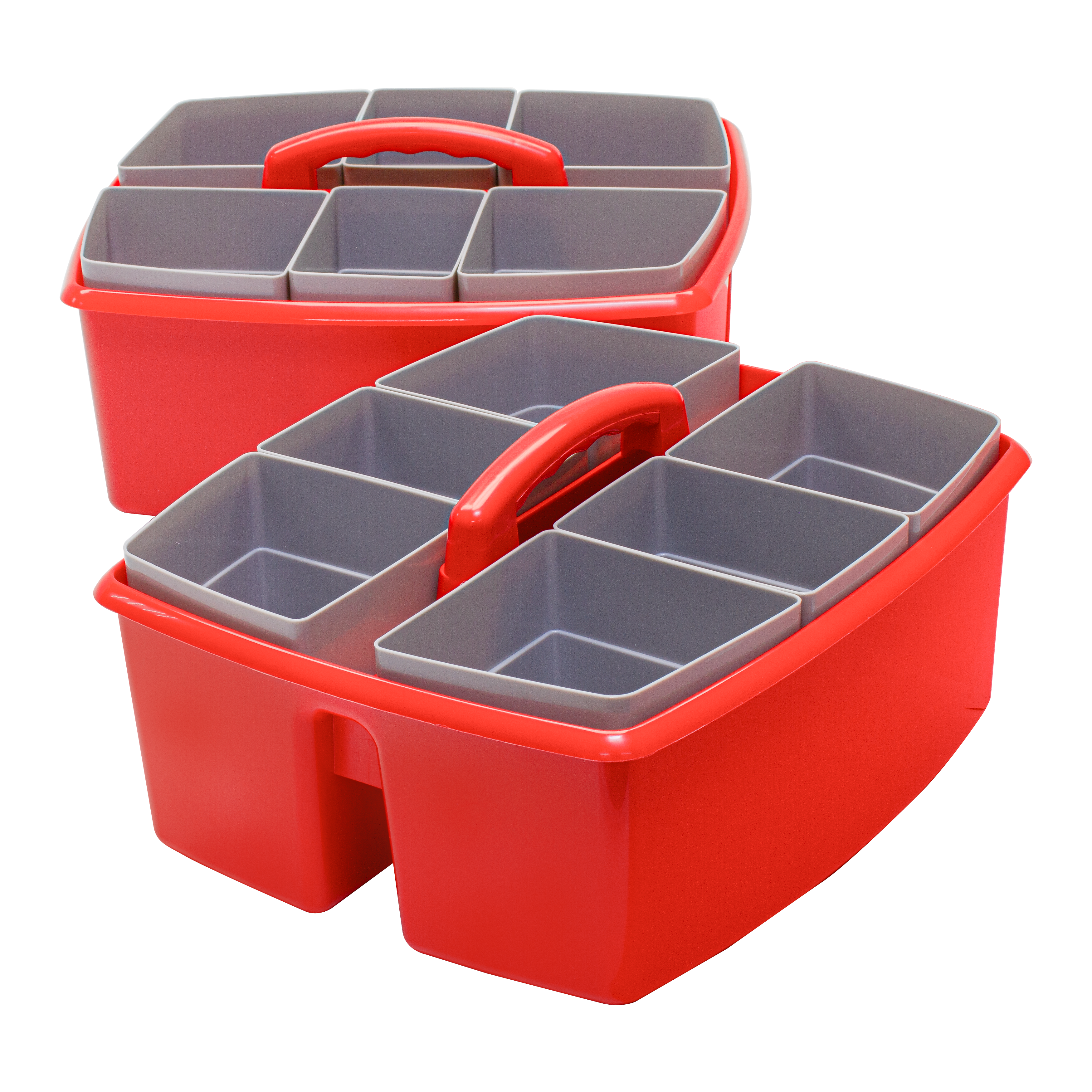 Storex Large Caddy with Sorting Cups, Red, 2 Pack