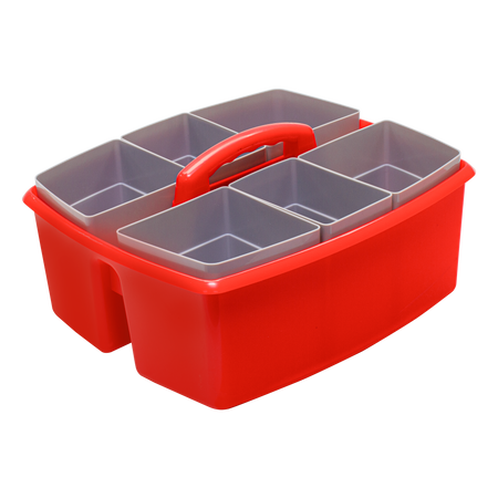 Storex Large Caddy with Sorting Cups, Red, 2 Pack