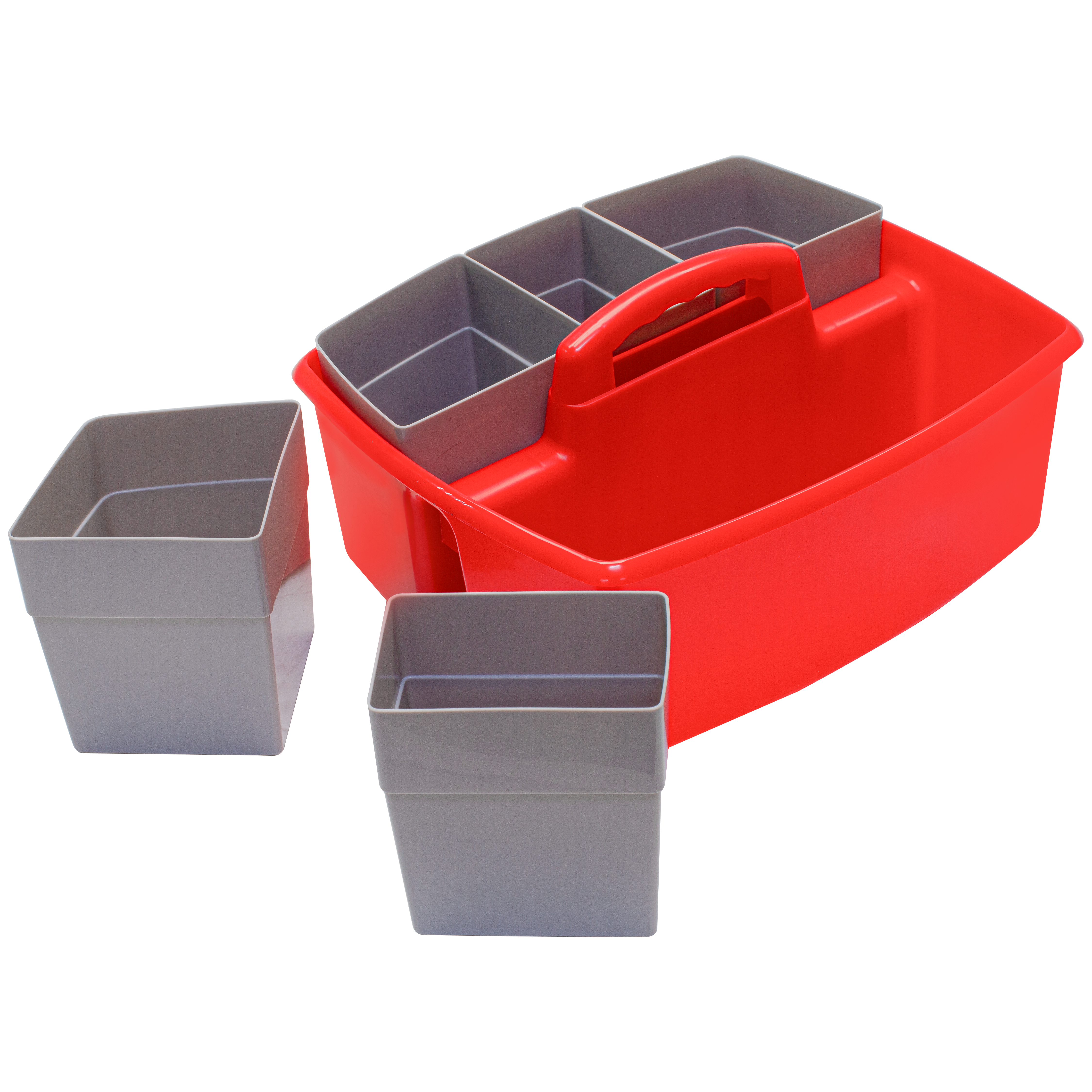 Storex Large Caddy with Sorting Cups, Red, 2 Pack
