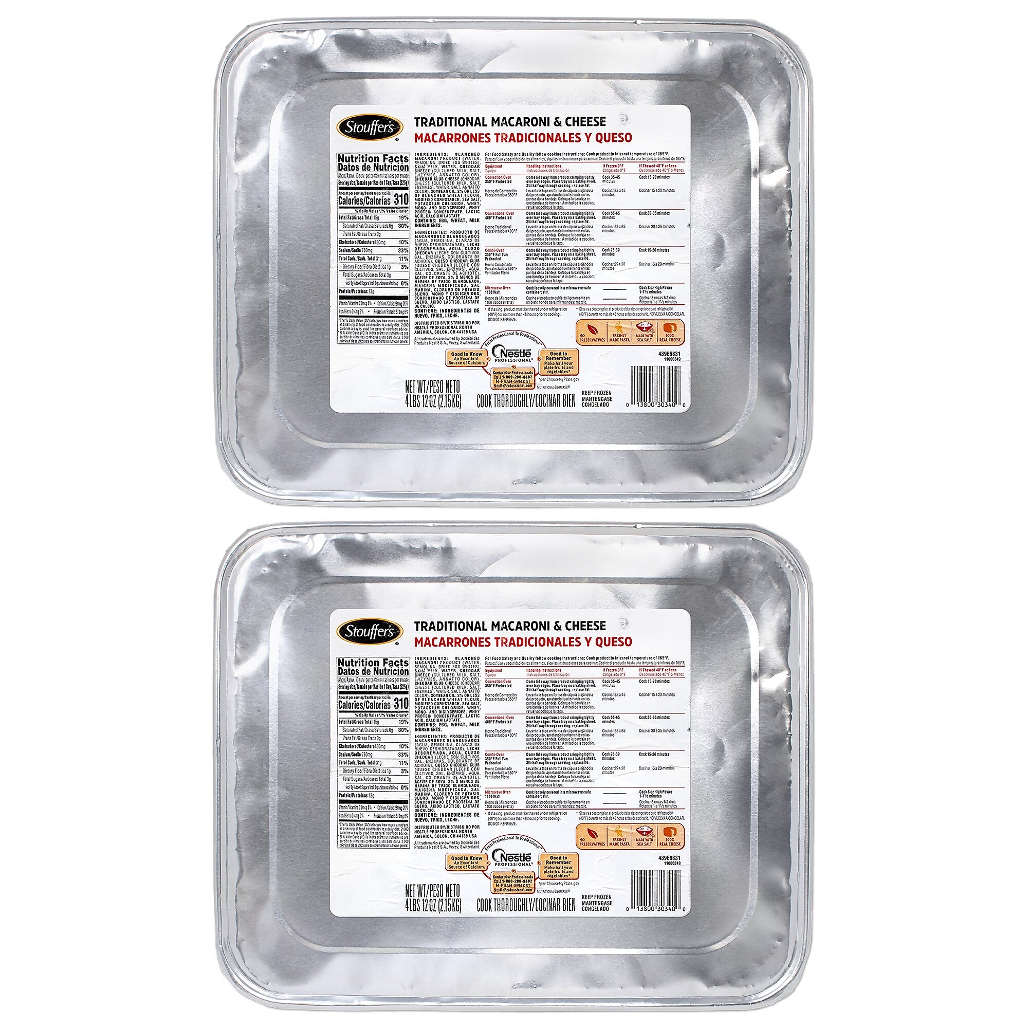 Stouffers Party Size Traditional Macaroni & Cheese Macaroni & Cheese, 76 oz., 2/Pack