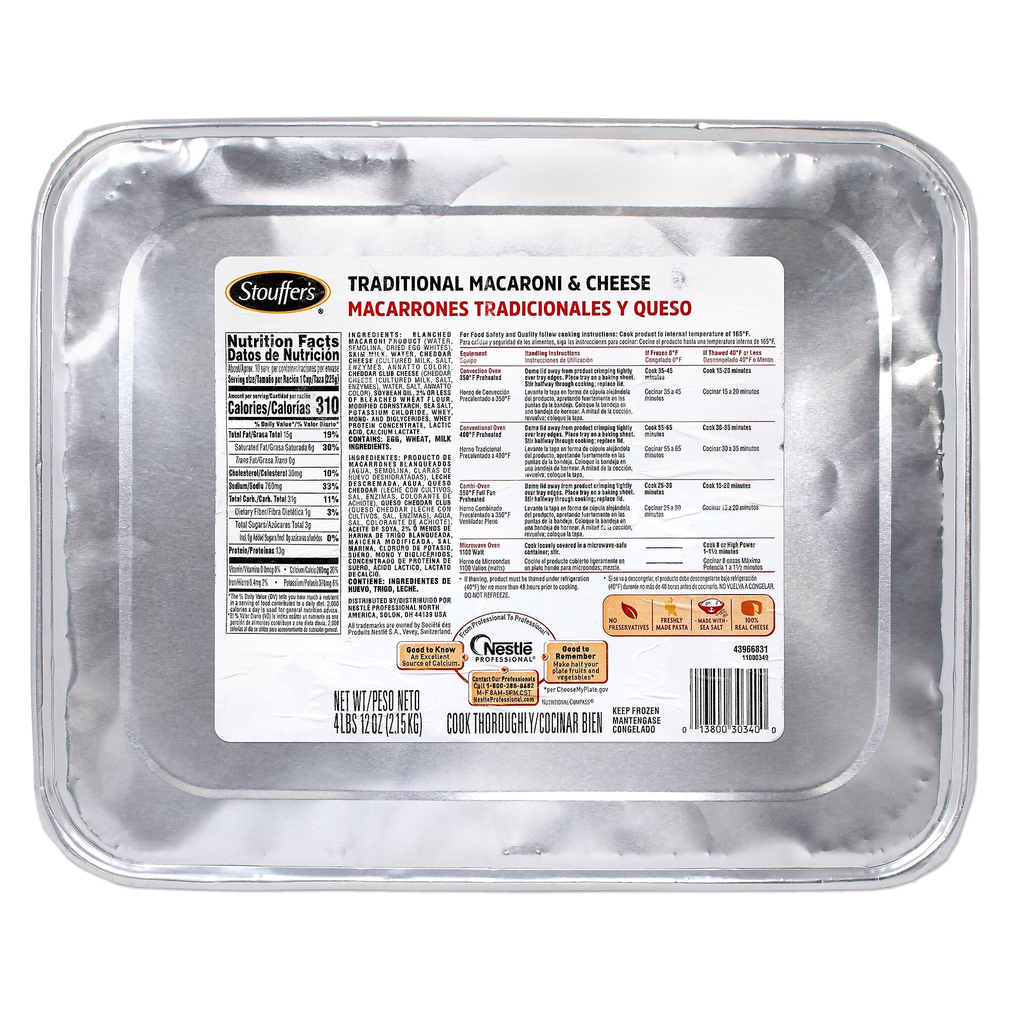 Stouffers Party Size Traditional Macaroni & Cheese Macaroni & Cheese, 76 oz., 2/Pack