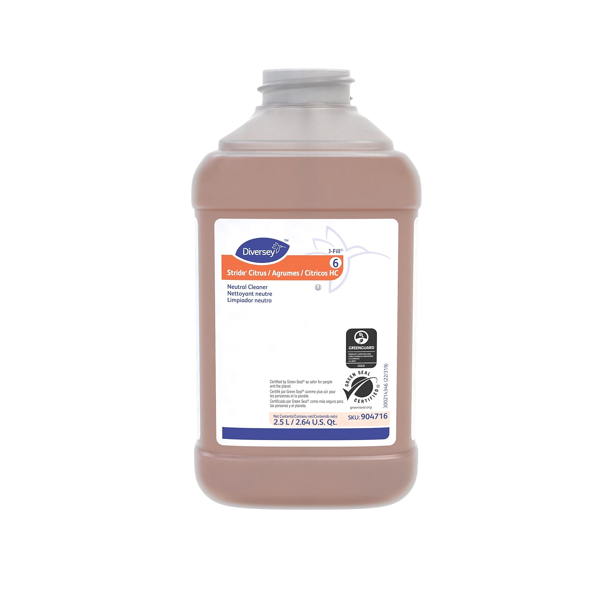 Stride HC Multipurpose Cleaner for Diversey J-Fill, Citrus, 2.5 L, 2/Carton