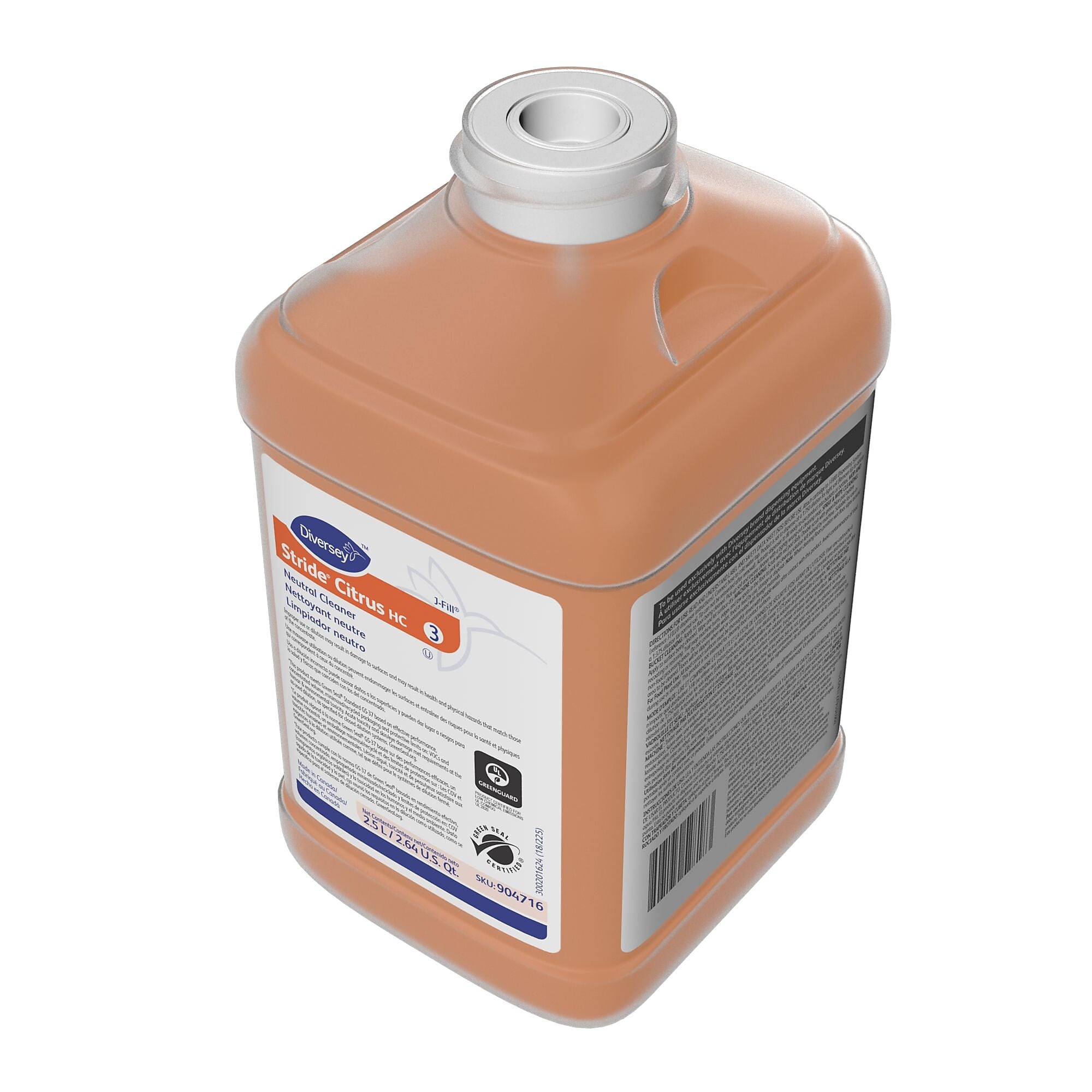 Stride HC Multipurpose Cleaner for Diversey J-Fill, Citrus, 2.5 L, 2/Carton