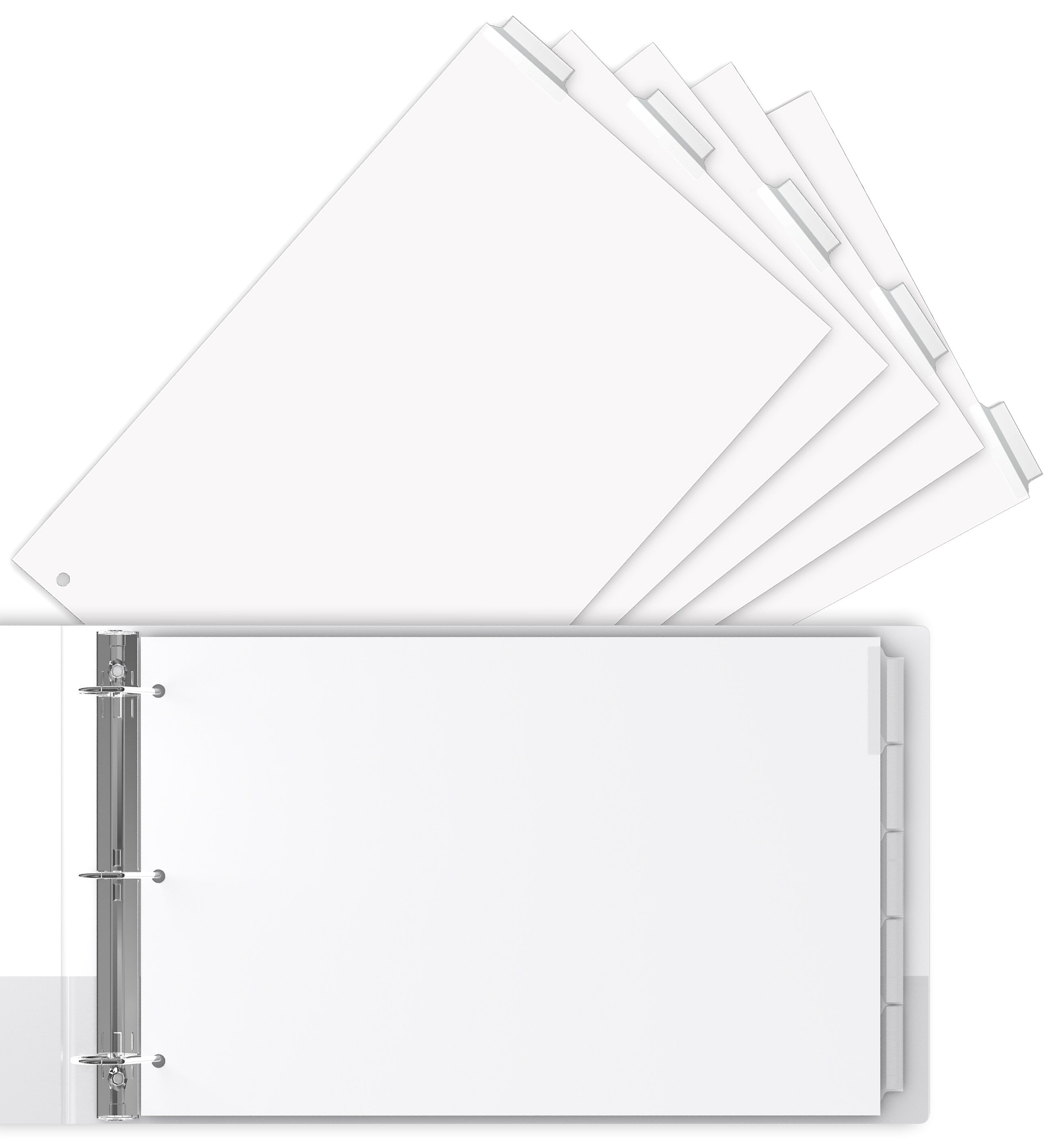 Stride Legal Size 5-Tab Index Dividers Landscape Orientation