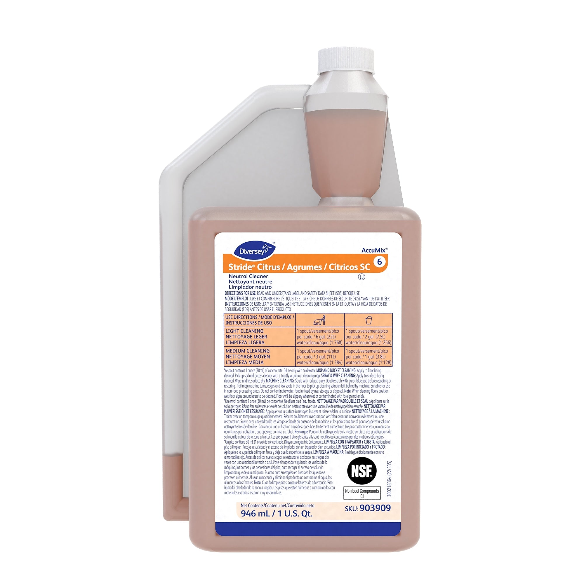 Stride SC 3 Multipurpose Cleaner for Diversey Accumix, Citrus, 946 mL, 6/Carton