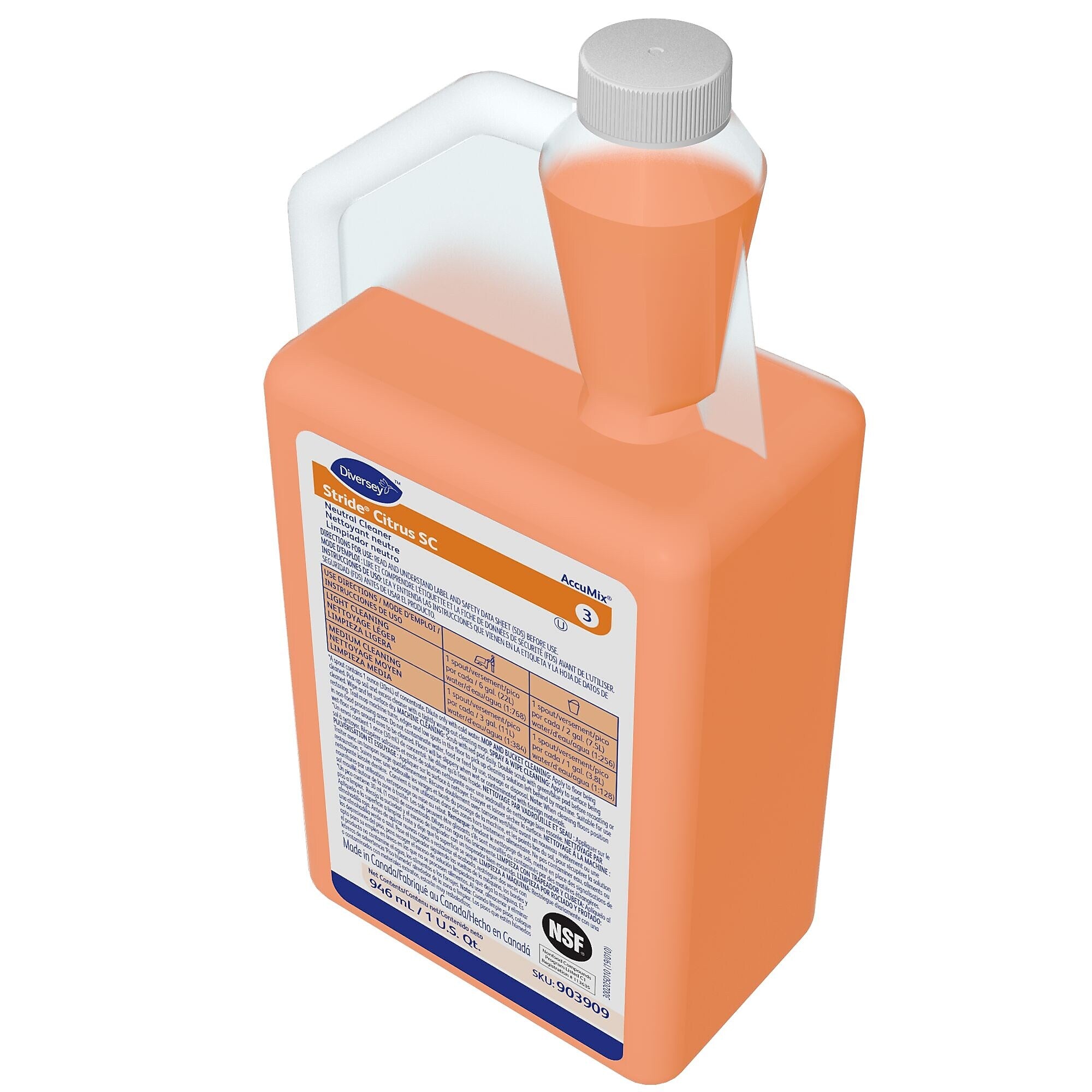 Stride SC 3 Multipurpose Cleaner for Diversey Accumix, Citrus, 946 mL, 6/Carton