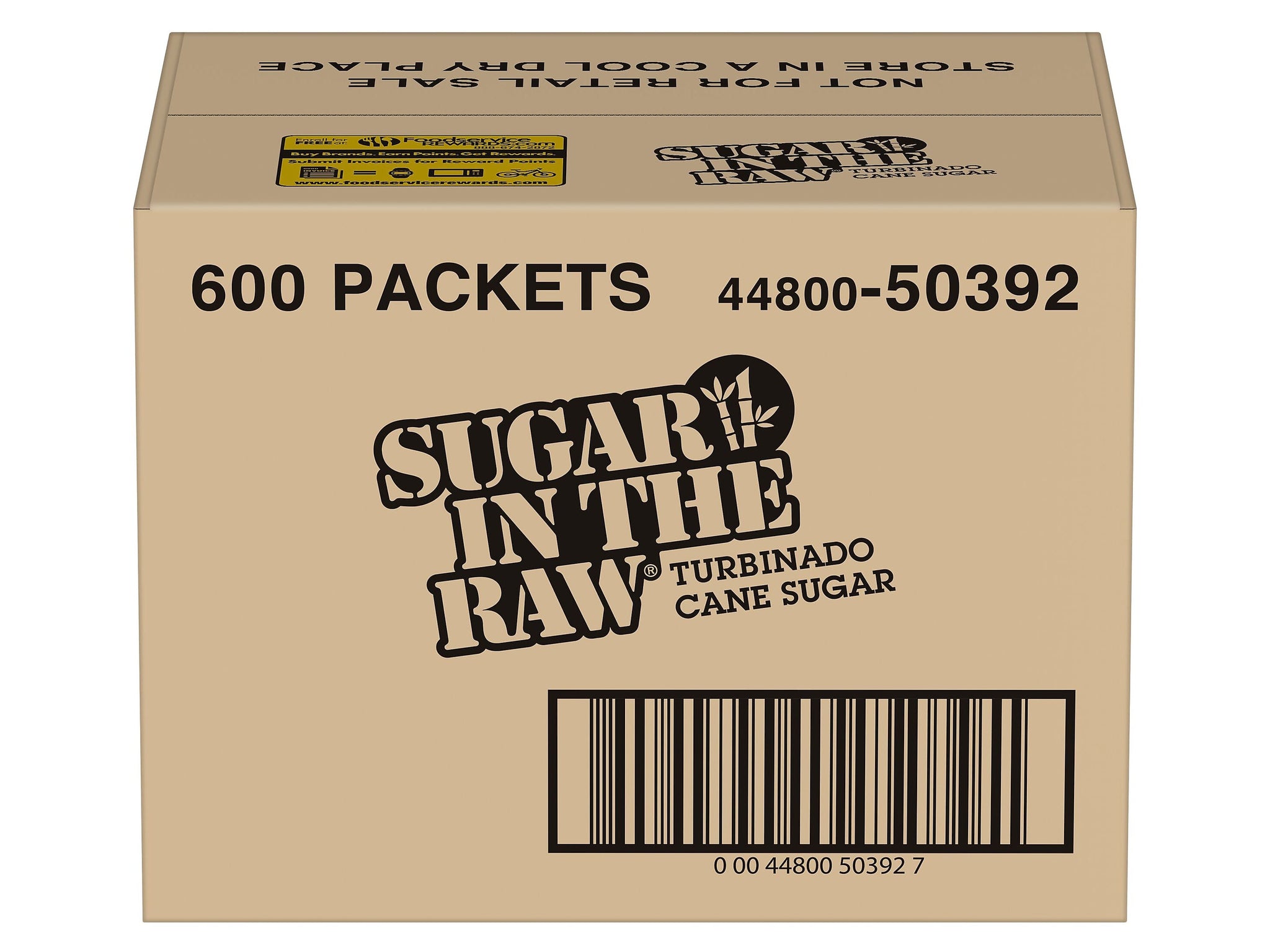 Sugar In The Raw Molasses Turbinado Cane Sugar, Packets, 600/Carton