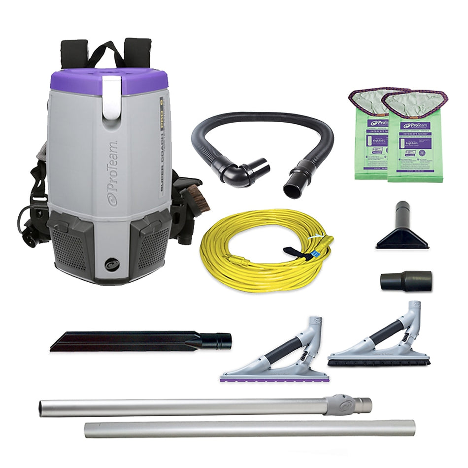 Super Coach Pro 6, 6 qt. Backpack Vacuum w/ ProBlade Hard Surface & Carpet Tool Kit