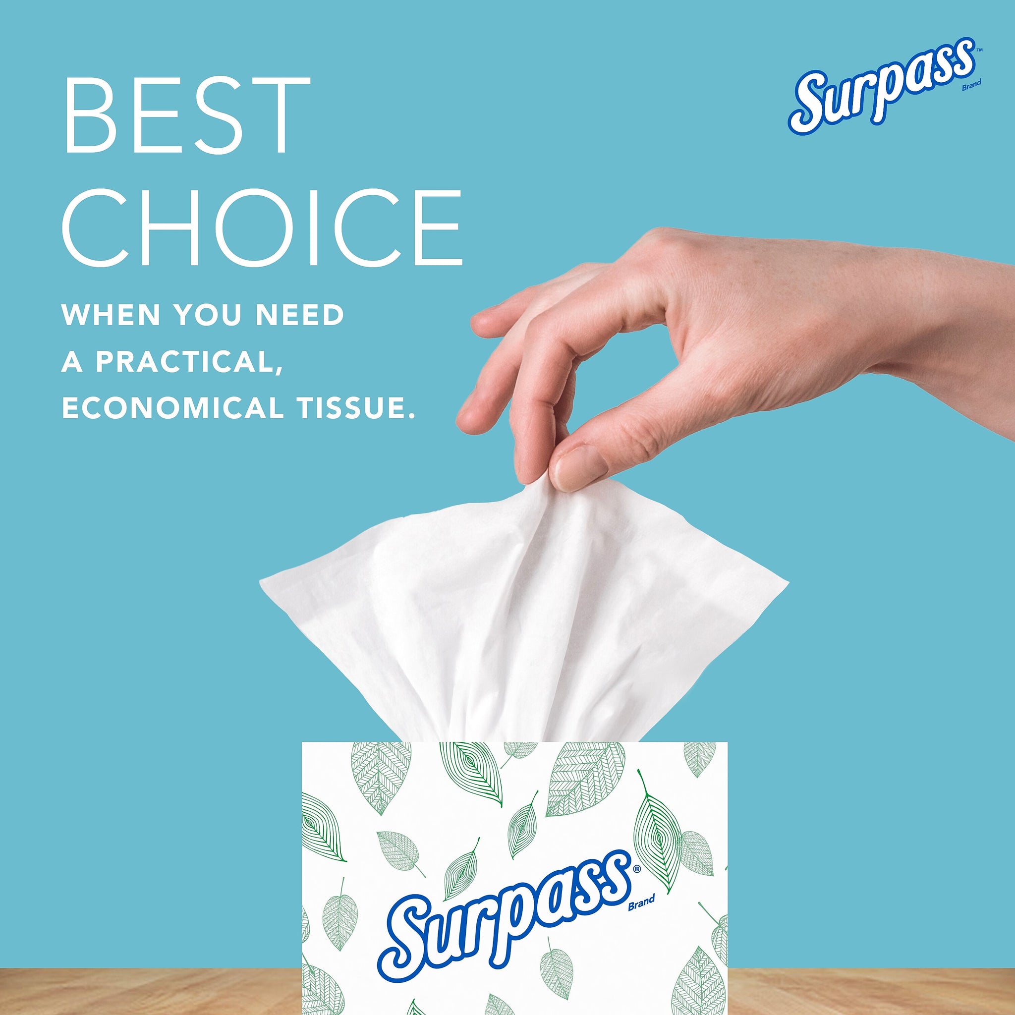 Surpass Cube Facial Tissue, 2-ply, White, 90 Sheets/Box, 36 Boxes/Carton