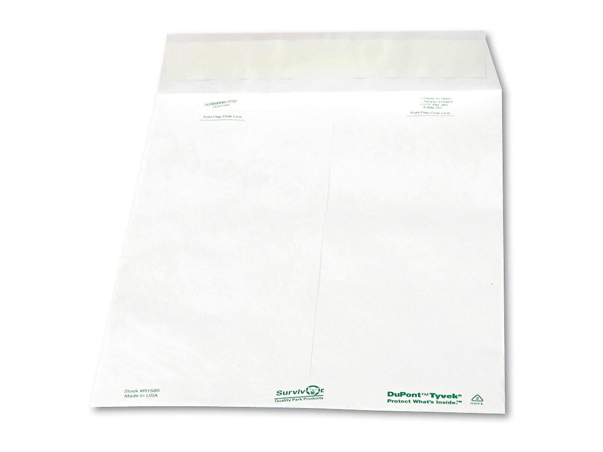 Survivor Self Seal Catalog Envelopes, 13" x 10", White, 100/Box