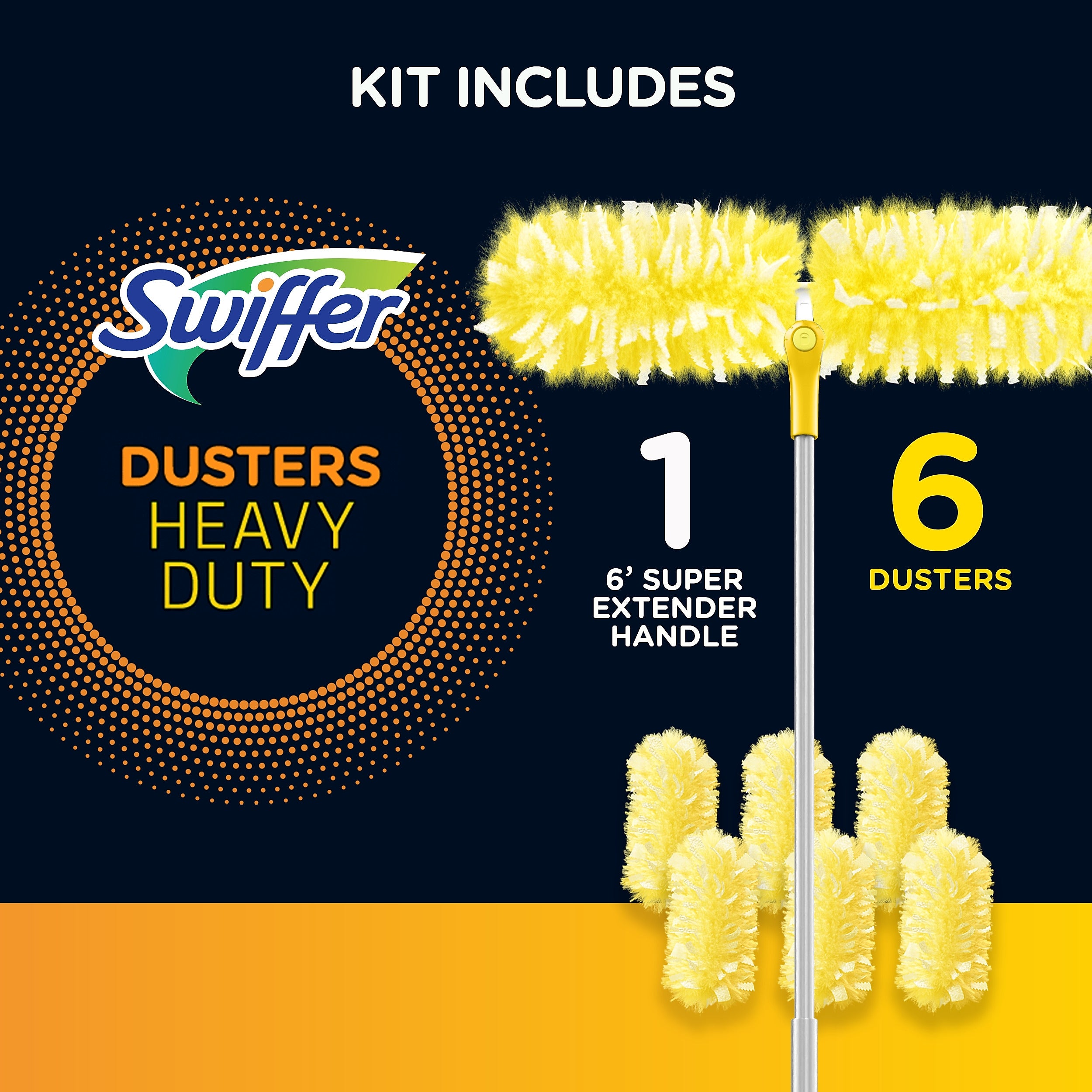 Swiffer 360 Heavy Duty 6 ft. Extendable Starter Dusting Kit, Multicolor